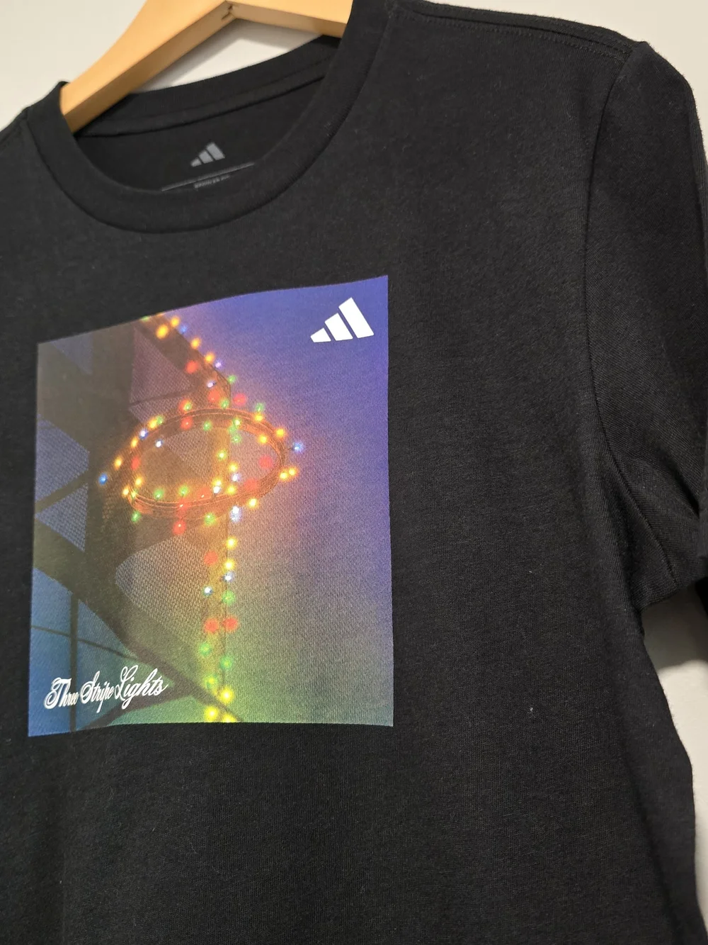 NEW Adidas Men’s Black Graphic Tee - Three Light Design